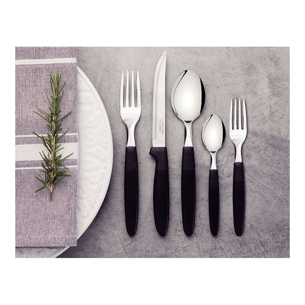 Cubertería 30 piezas negro