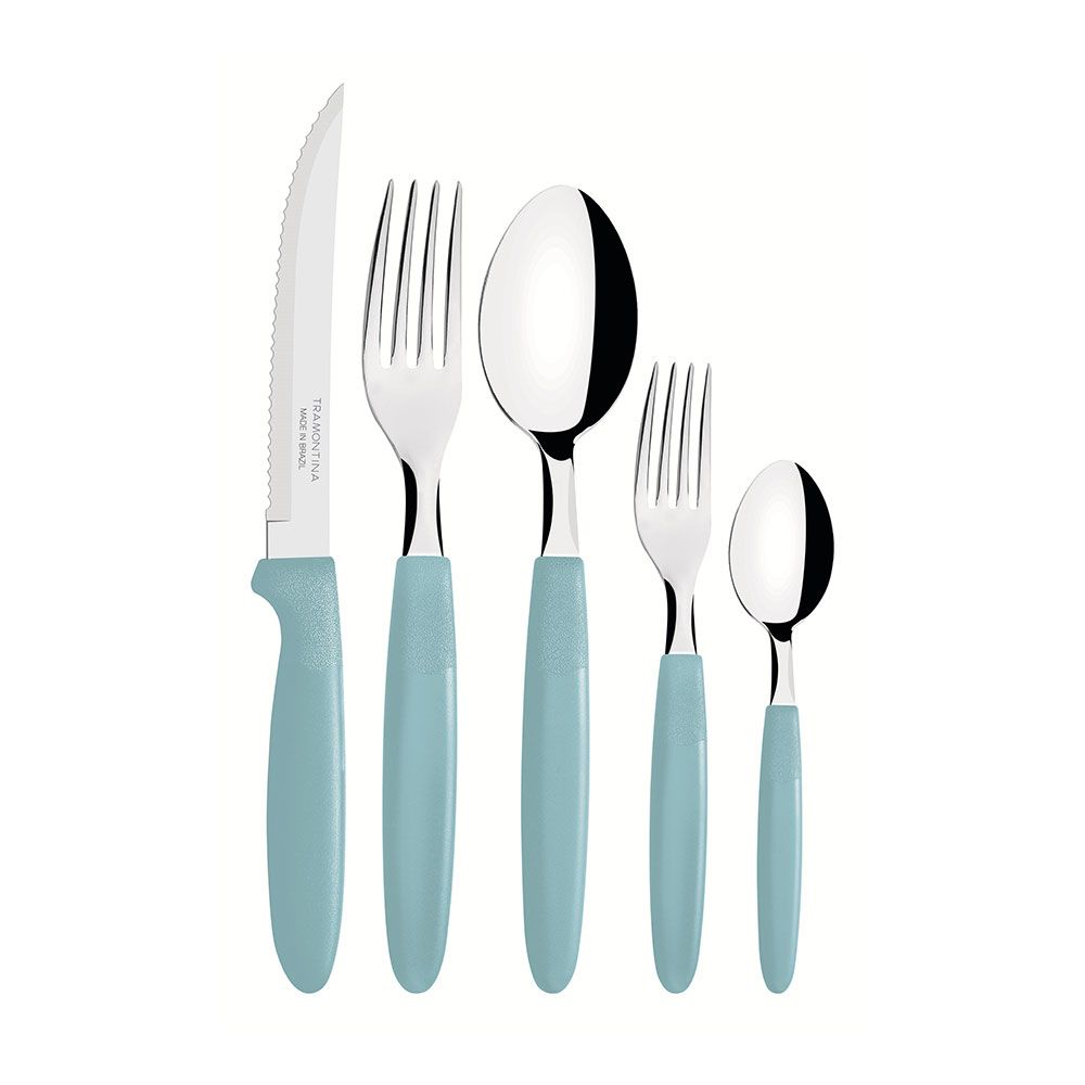 Cubertería 30 piezas azul