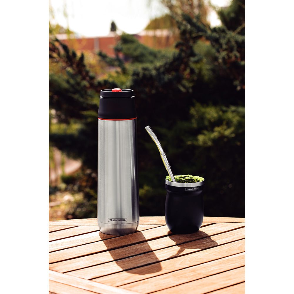 Recipiente para mate de acero inoxidable negro 240 ml