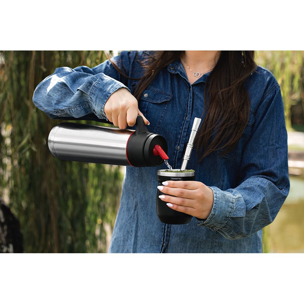 Recipiente para mate de acero inoxidable negro 240 ml