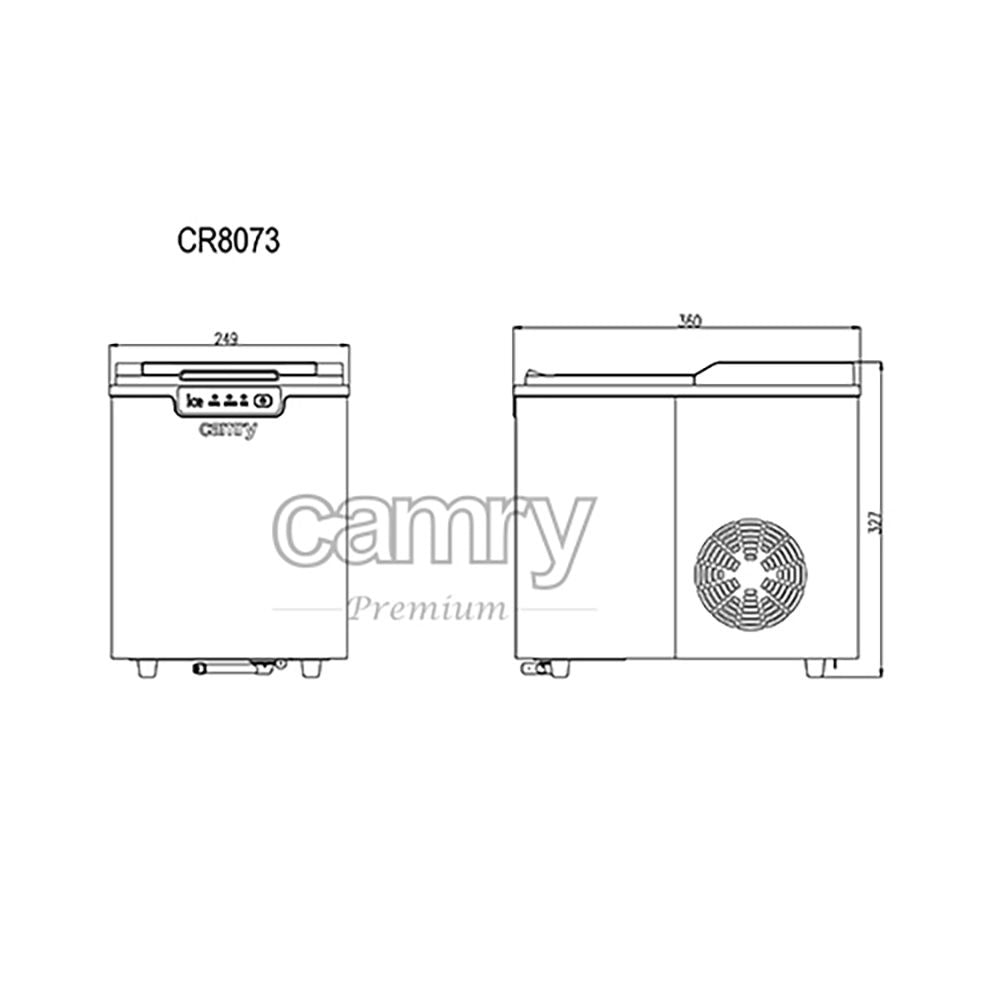Máquina de cubitos cr8073, negra, 74-87 w, 35,5 x 25 x 32 cm