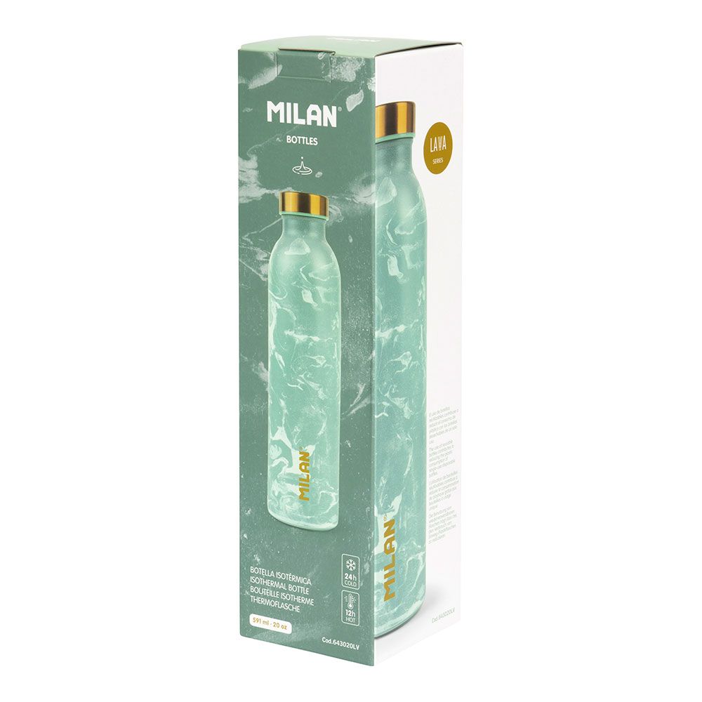 Botella isotérmica de acero inoxidable serie lava verde 591 ml