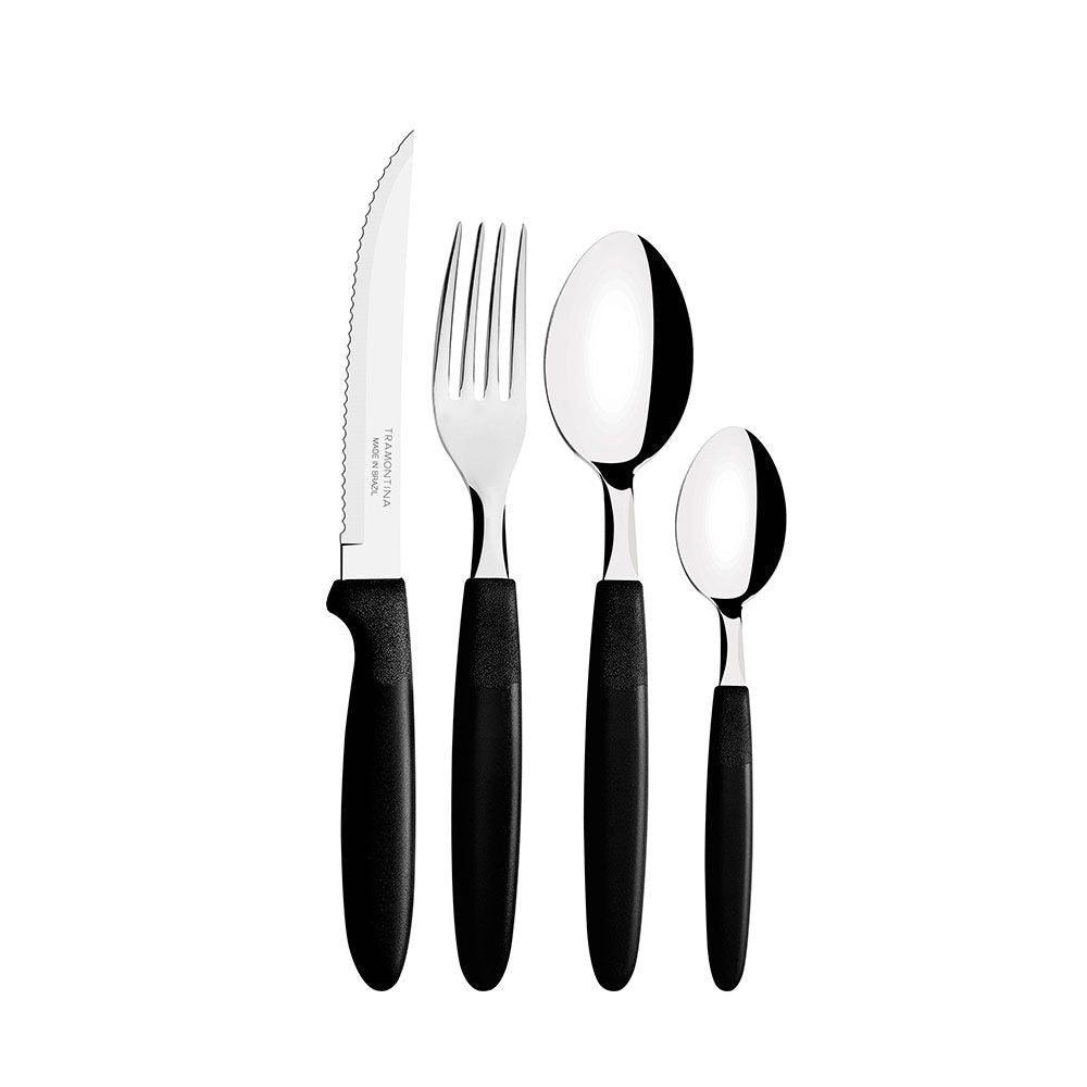 Cubertería 25 piezas ipanema mango negro