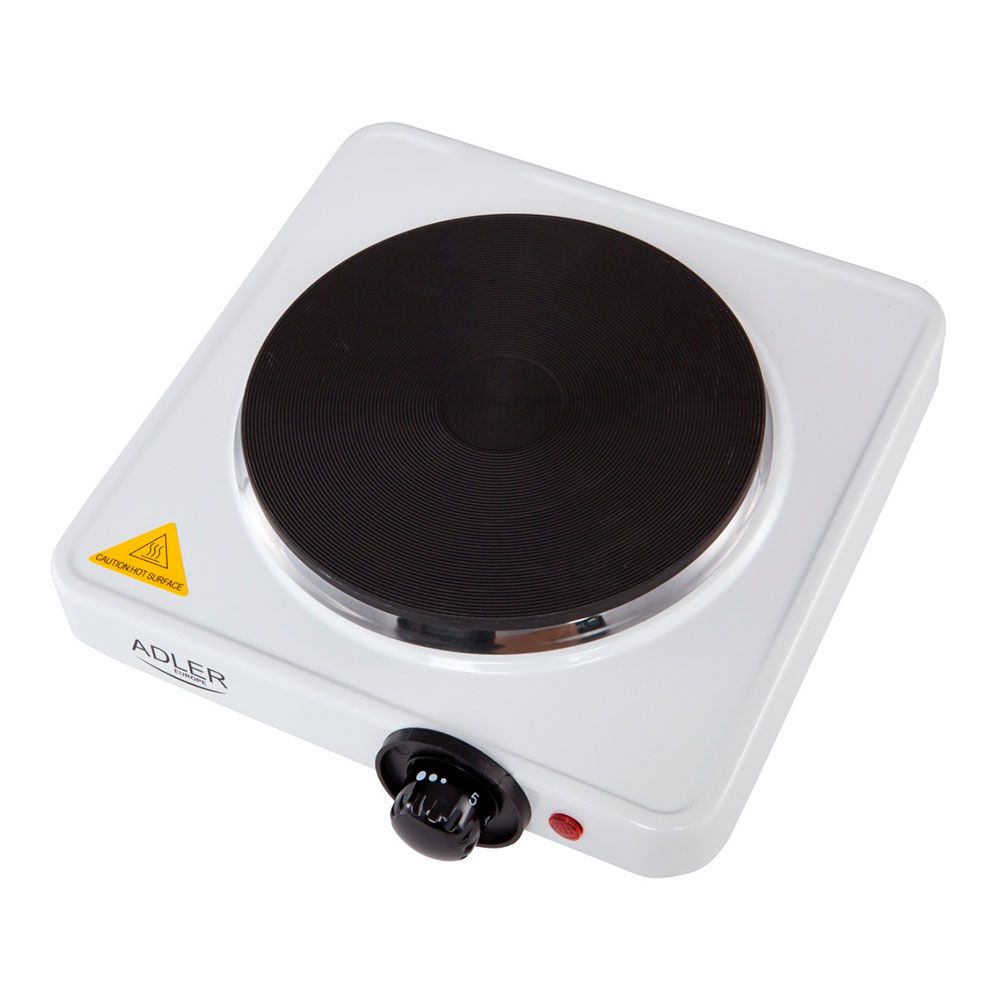 Cocina eléctrica un quemador 1500 w blanca, 25 x 28 x 7 cm