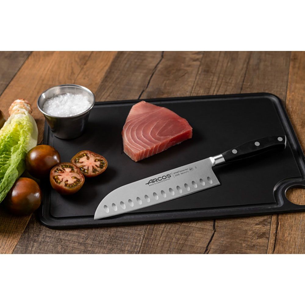 Cuchillo santoku con alveolos serie riviera 180 mm