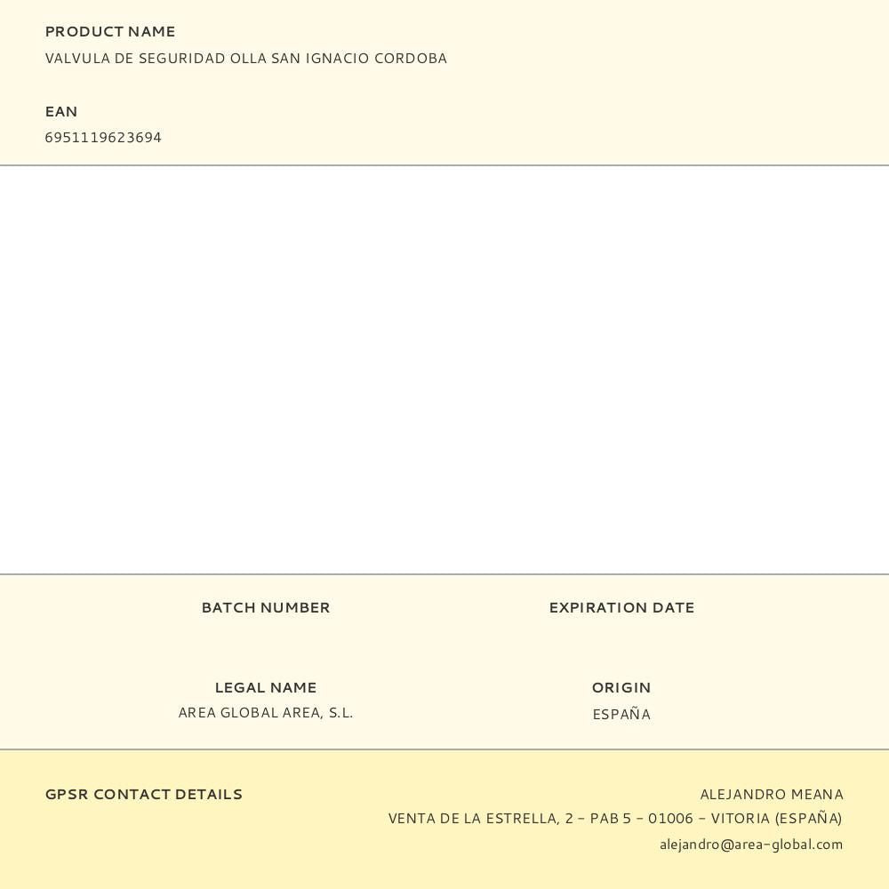 Valvula de seguridad olla san ignacio cordoba