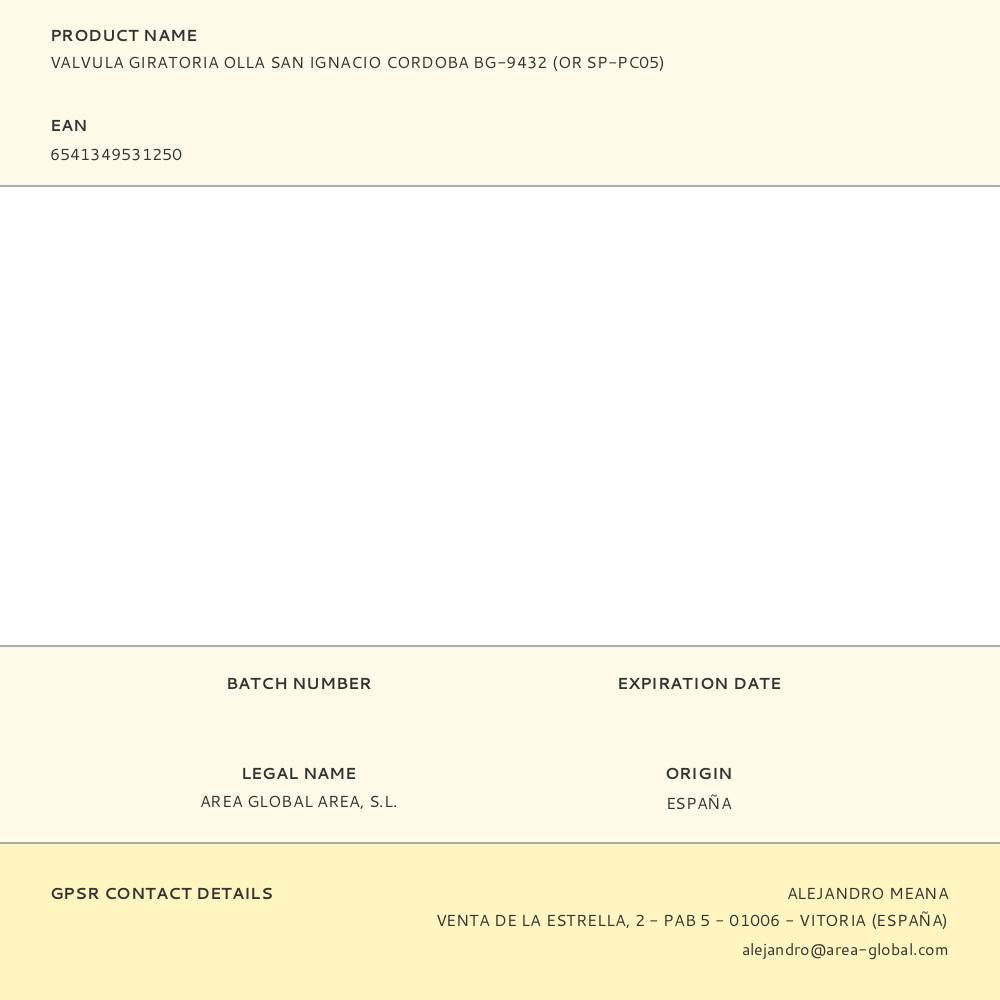 Valvula giratoria olla san ignacio cordoba bg-9432 (or sp-pc05)