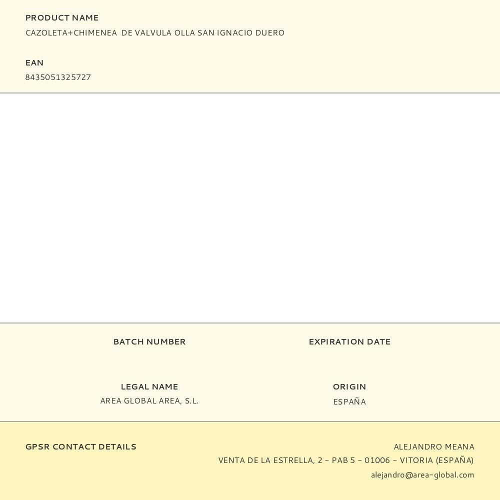 Cazoleta+chimenea de valvula olla san ignacio duero