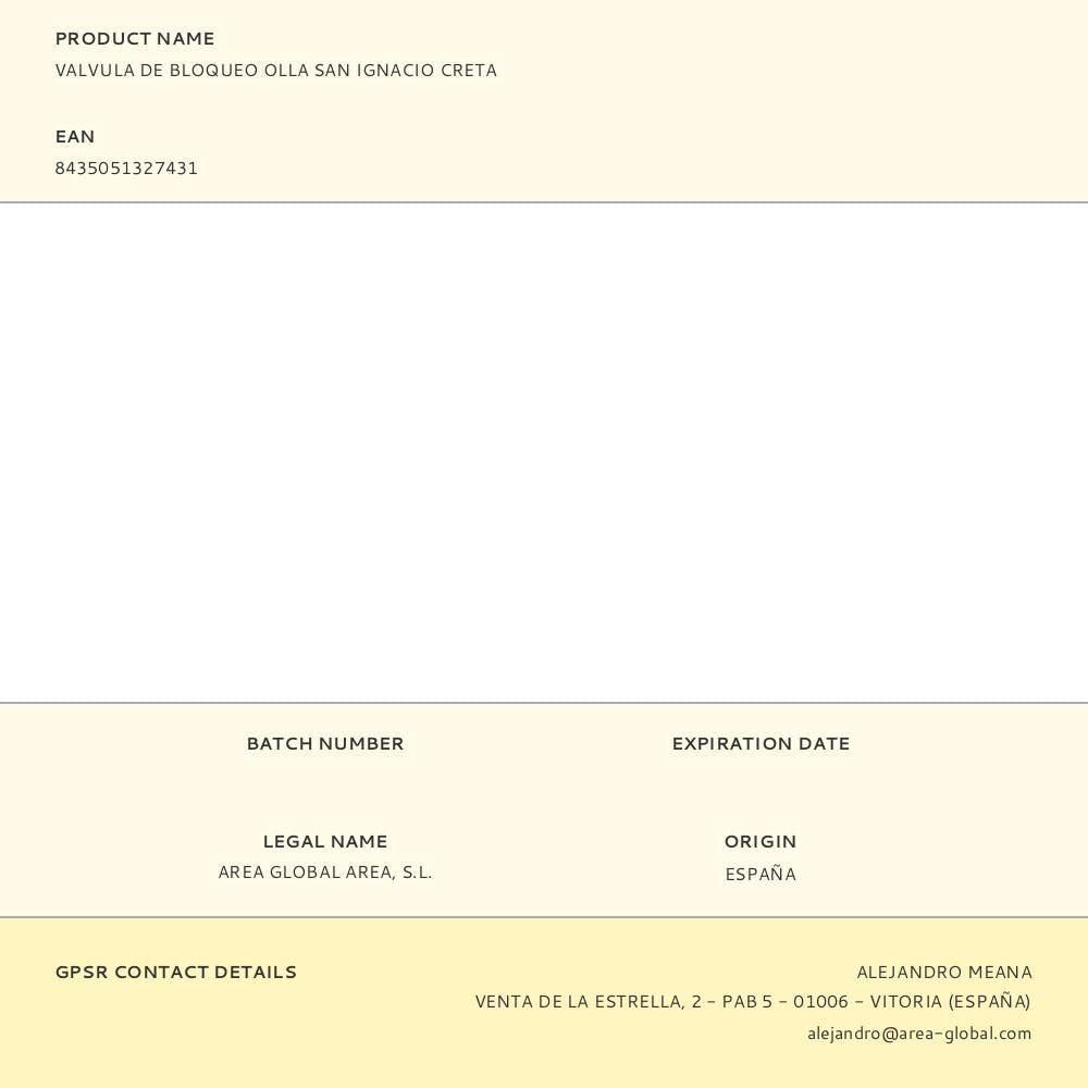 Valvula de bloqueo olla san ignacio creta