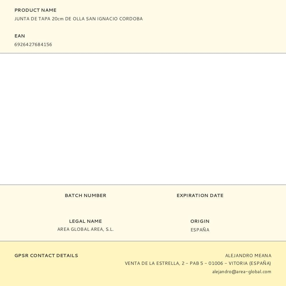 Junta de tapa 20cm de olla san ignacio cordoba