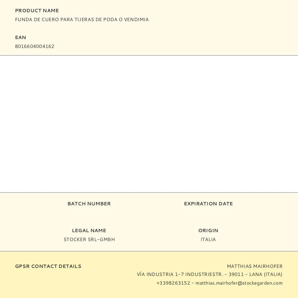 Funda de cuero para tijeras de poda o vendimia