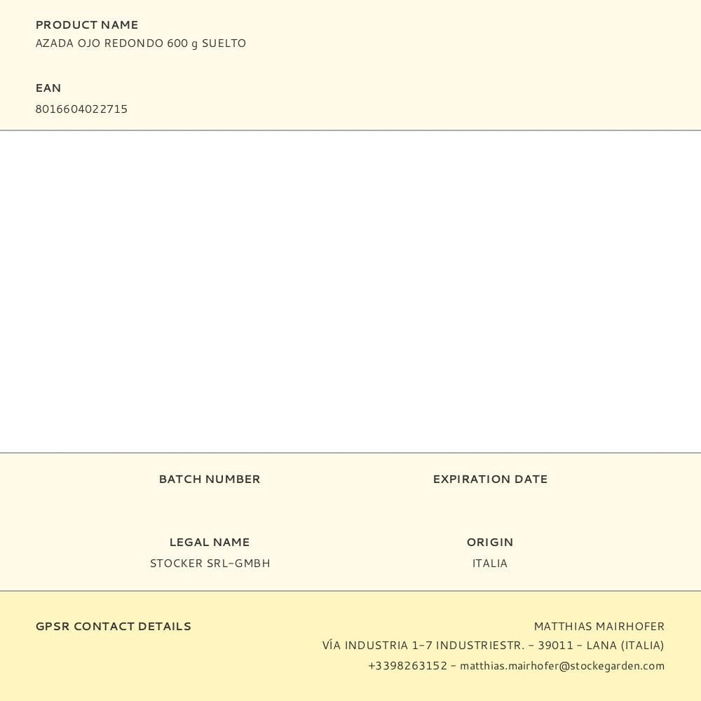 Azada ojo redondo 600 g suelto