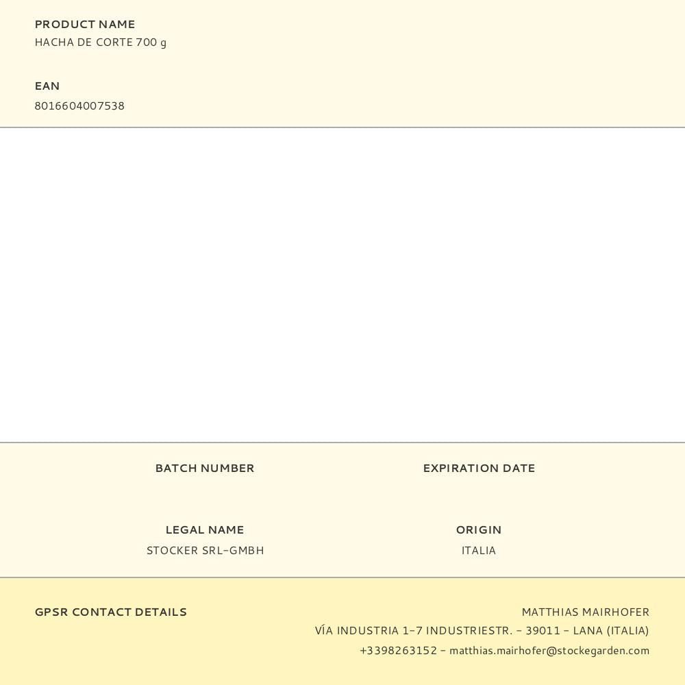 Hacha de corte 700 g