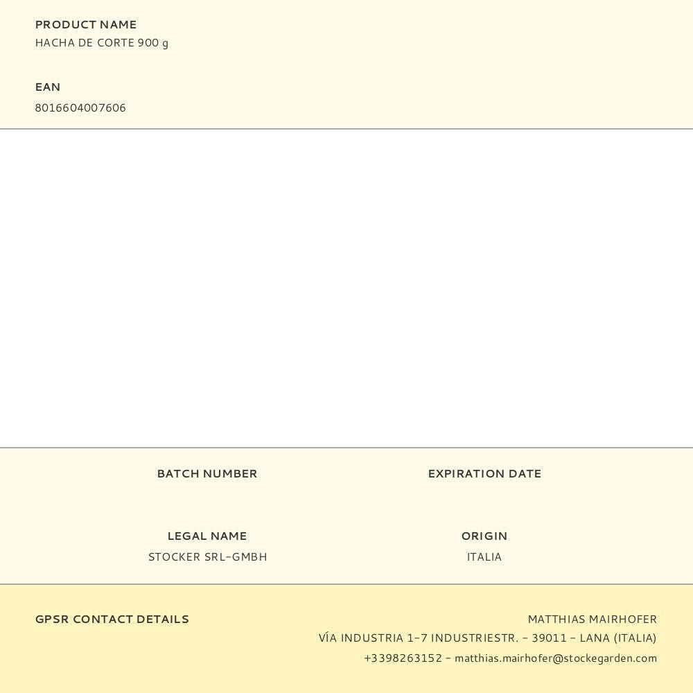 Hacha de corte 900 g