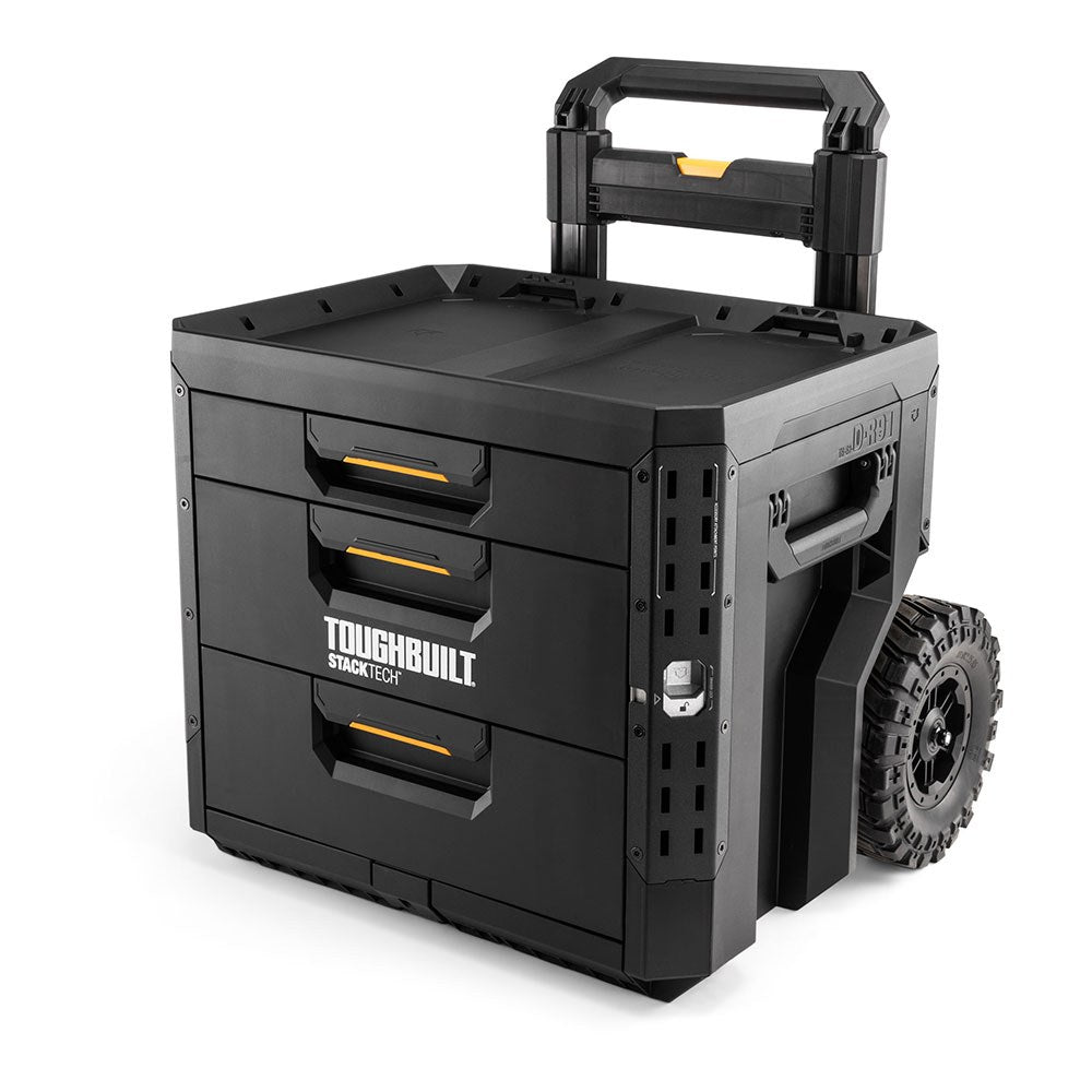 Caja de herramientas con 3 cajones, ruedas y cierre stacktech, 53 x 40,5 x 47,7 cm