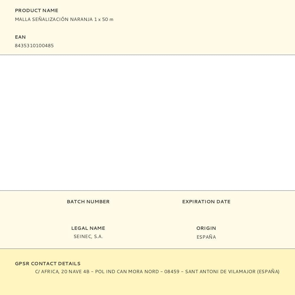 Malla señalización naranja 1 x 50 m