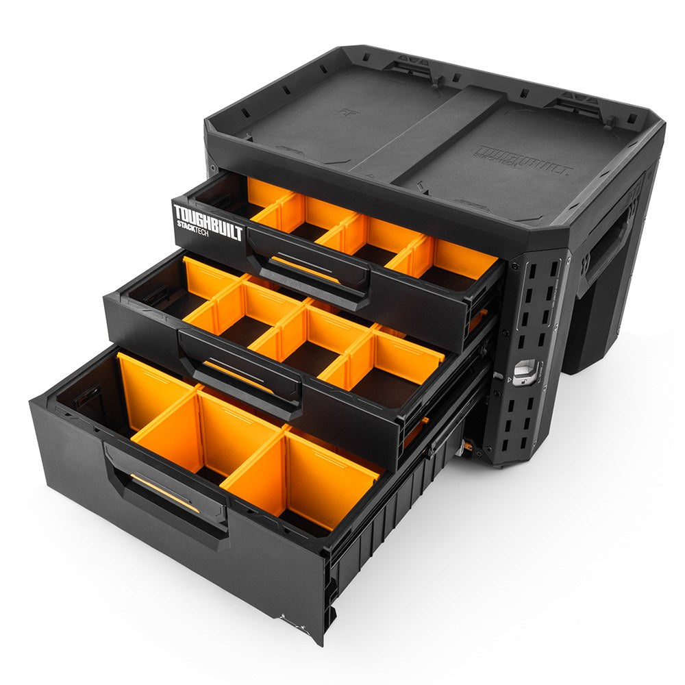 Caja de herramientas xl con tres cajones stachtech con cerradura, 53 x 40,5 x 39,5 cm