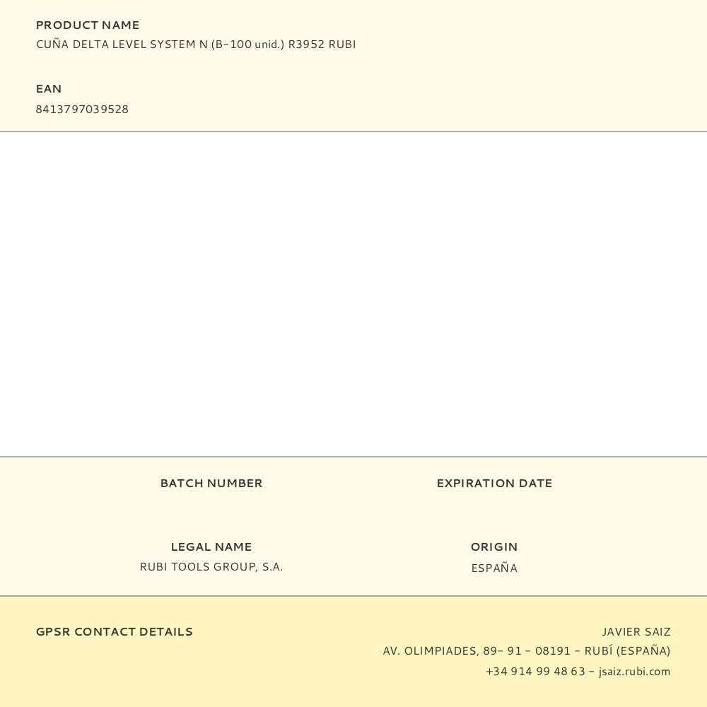 Cuña delta level system n (b-100 unid.) r3952 rubi