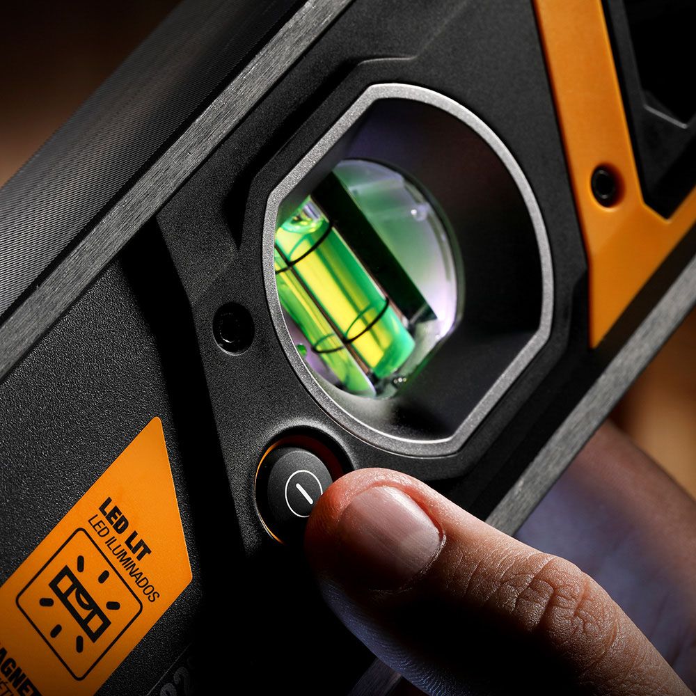 Nivel magnético tubular burbuja iluminada 120 cm