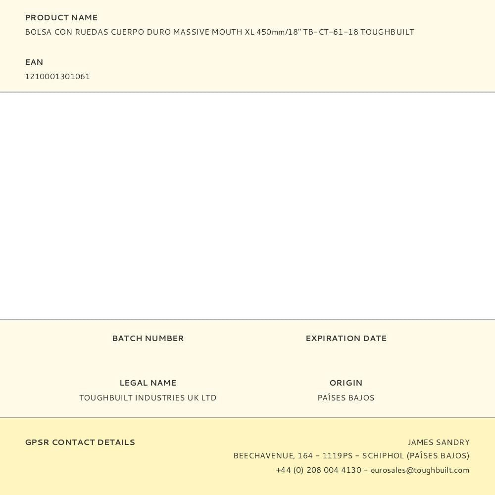 Bolsa de herramientas con ruedas massive mouth xl 450 mm / 18 pulg