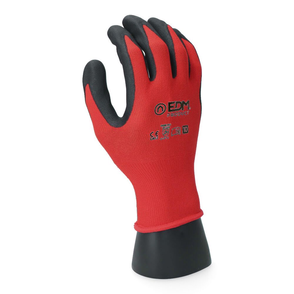 Guante poliéster con palma latex para construcción, t-09