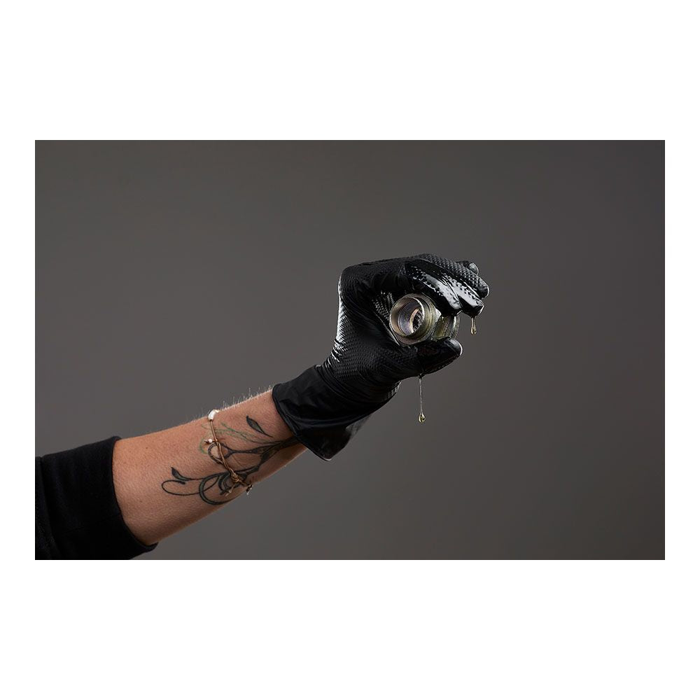 Guante nitrilo, sin polvo, desechable, diamantado, negro, t-11, caja 50 uds