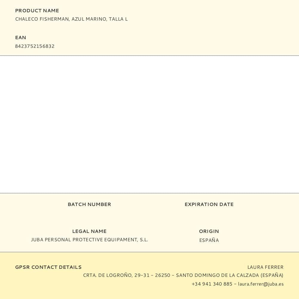 Chaleco fisherman, azul marino, talla l