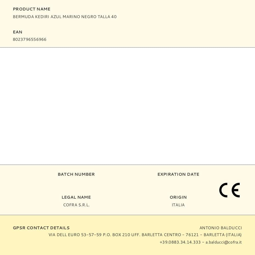 Bermuda kediri azul marino negro talla 40