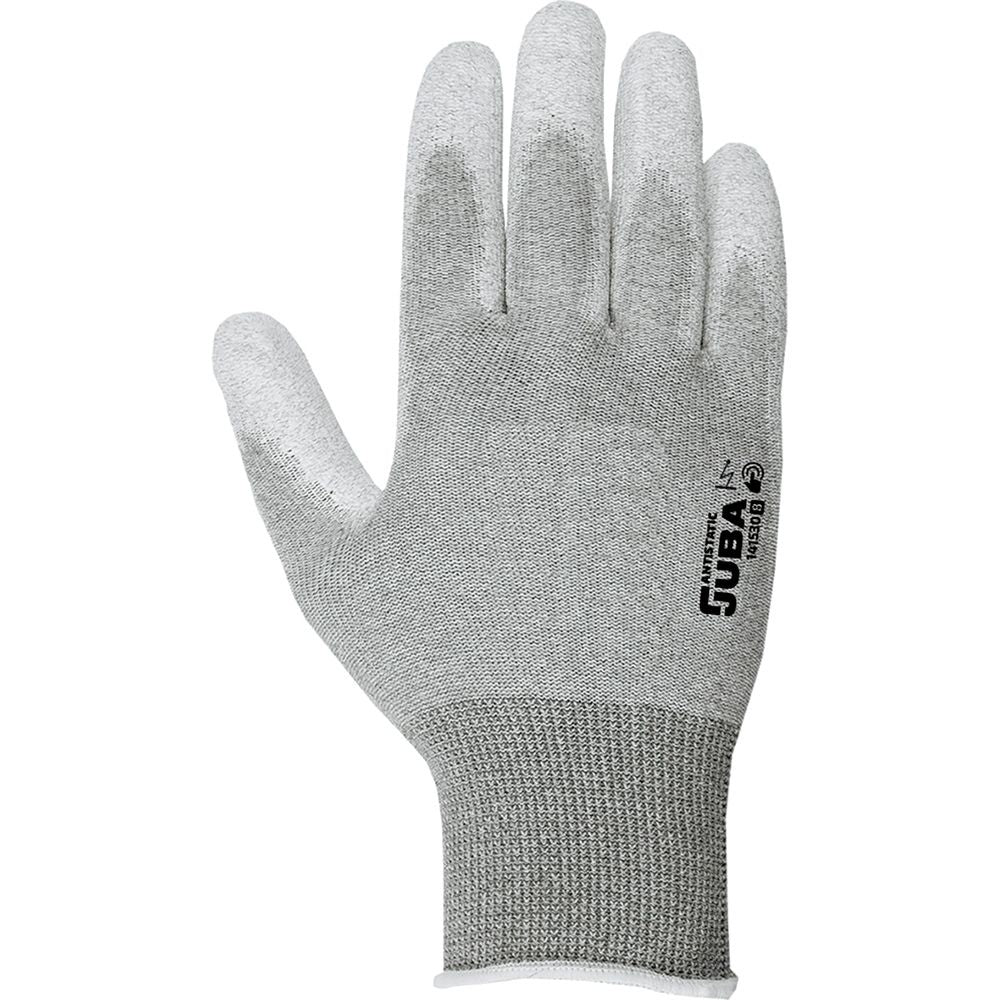 Guante nailon / fibra de carbono con palma poliuretano, antiestático, t-10