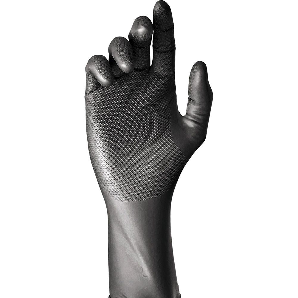 Guante nitrilo, sin polvo, desechable, negro, t-09, caja 50 uds