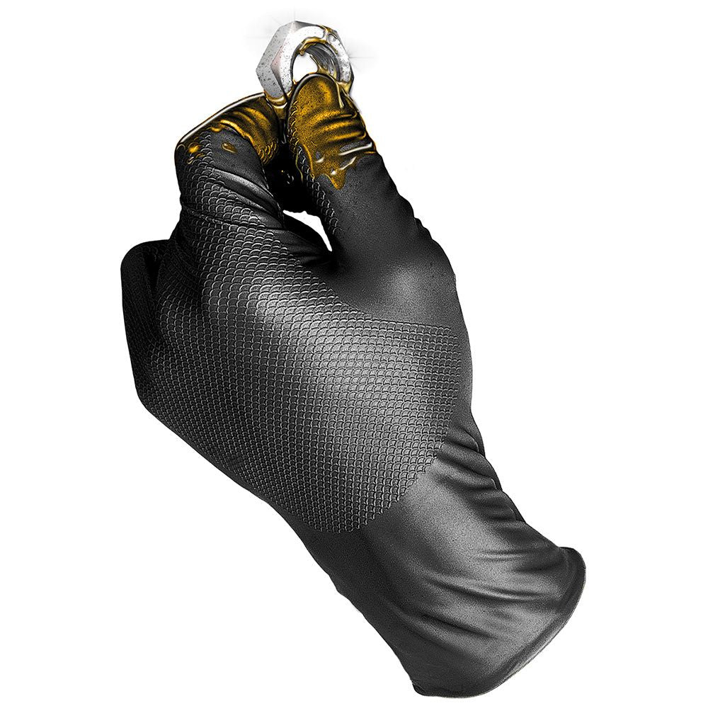 Guante nitrilo, sin polvo, desechable, negro, t-09, caja 50 uds