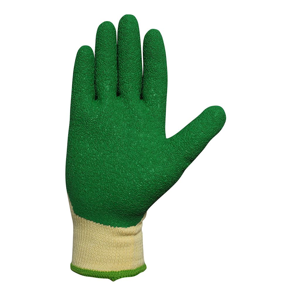 Guante poliéster con palma látex para jardinería, t-09