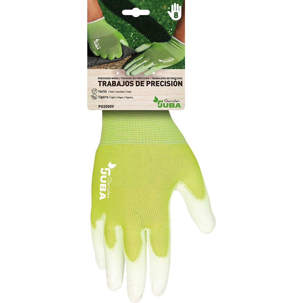 Guante nailon palma poliuretano, precisión, verde, t-09