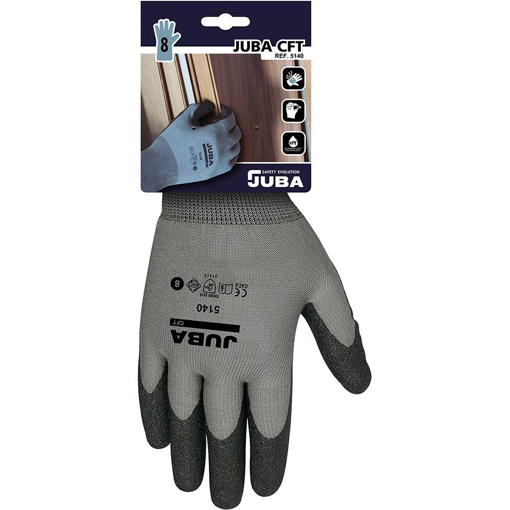 Guante nailon, palma recubierta pvc para jardinería, t-07