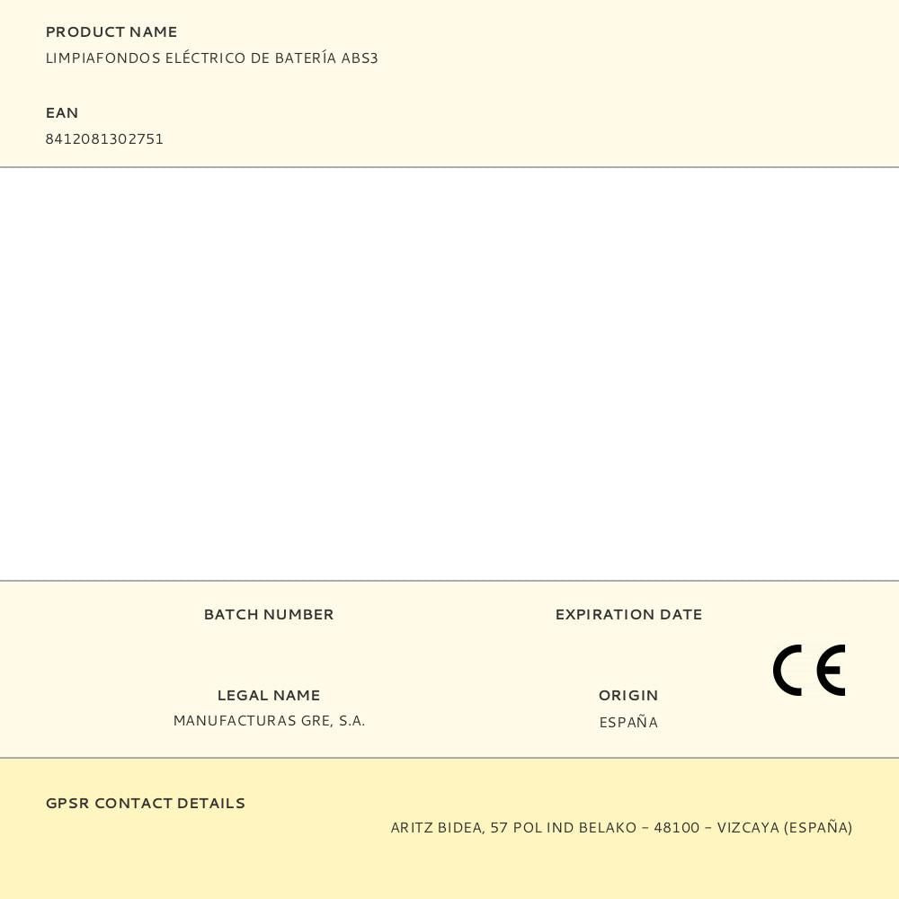 Limpiafondos eléctrico de batería abs3