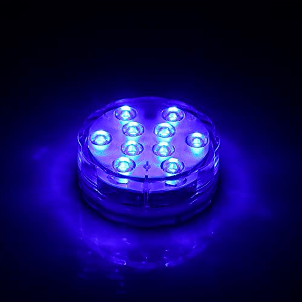 Luces led rgb sumergibles, a pilas con mando, ø7 x 3 cm, 4 uds