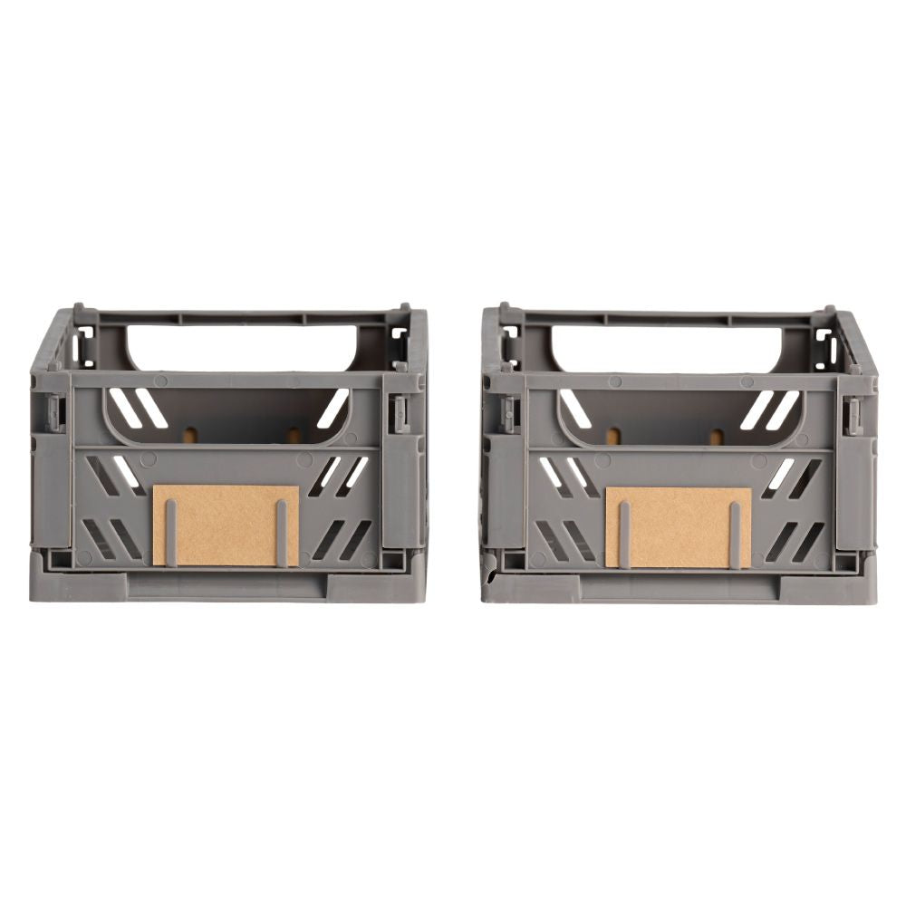 Caja almacenaje plegable gris 17 x 12.5 x 7 cm set 2 piezas