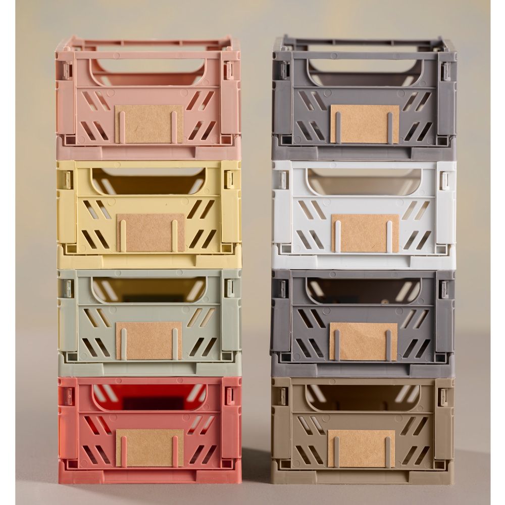 Caja almacenaje plegable gris 17 x 12.5 x 7 cm set 2 piezas