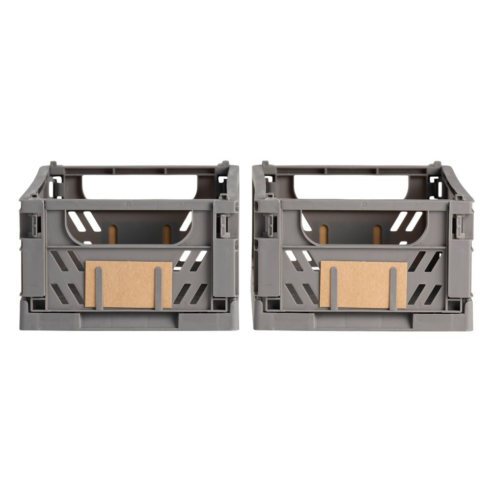 Caja almacenaje plegable gris 25 x 16,5 x 10 cm set 2 piezas
