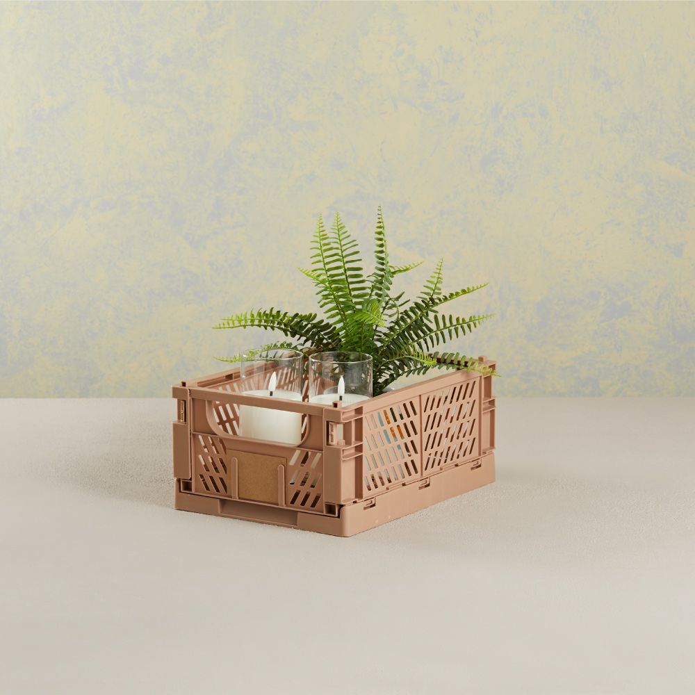 Caja almacenaje plegable arena 33 x 24,5 x 15 cm