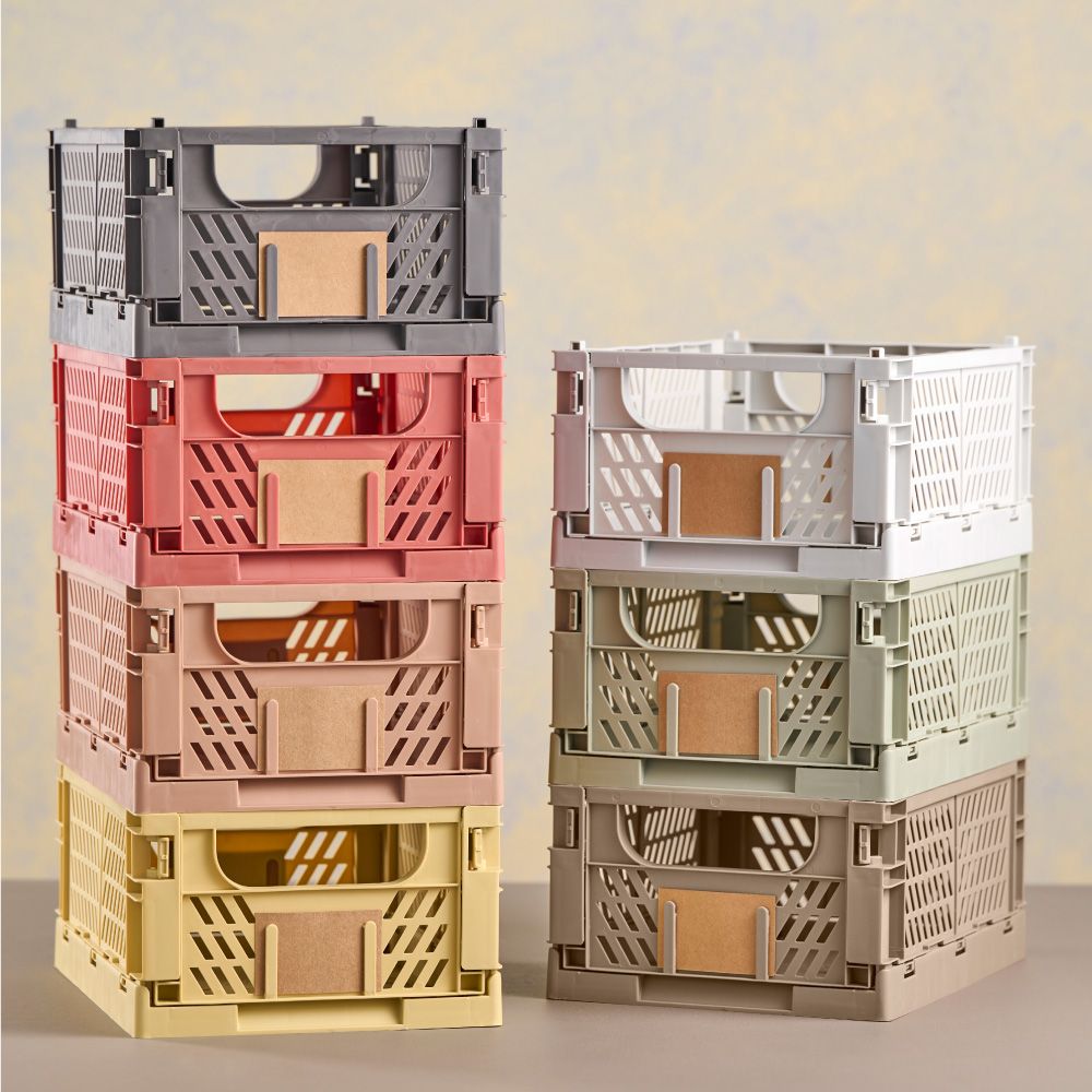 Caja almacenaje plegable arena 33 x 24,5 x 15 cm