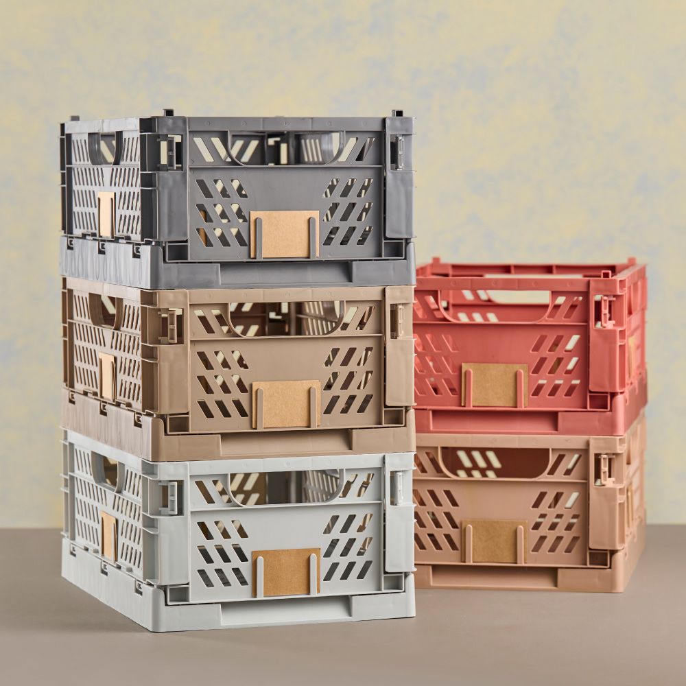 Caja almacenaje plegable arena 50 x 33 x 25 cm