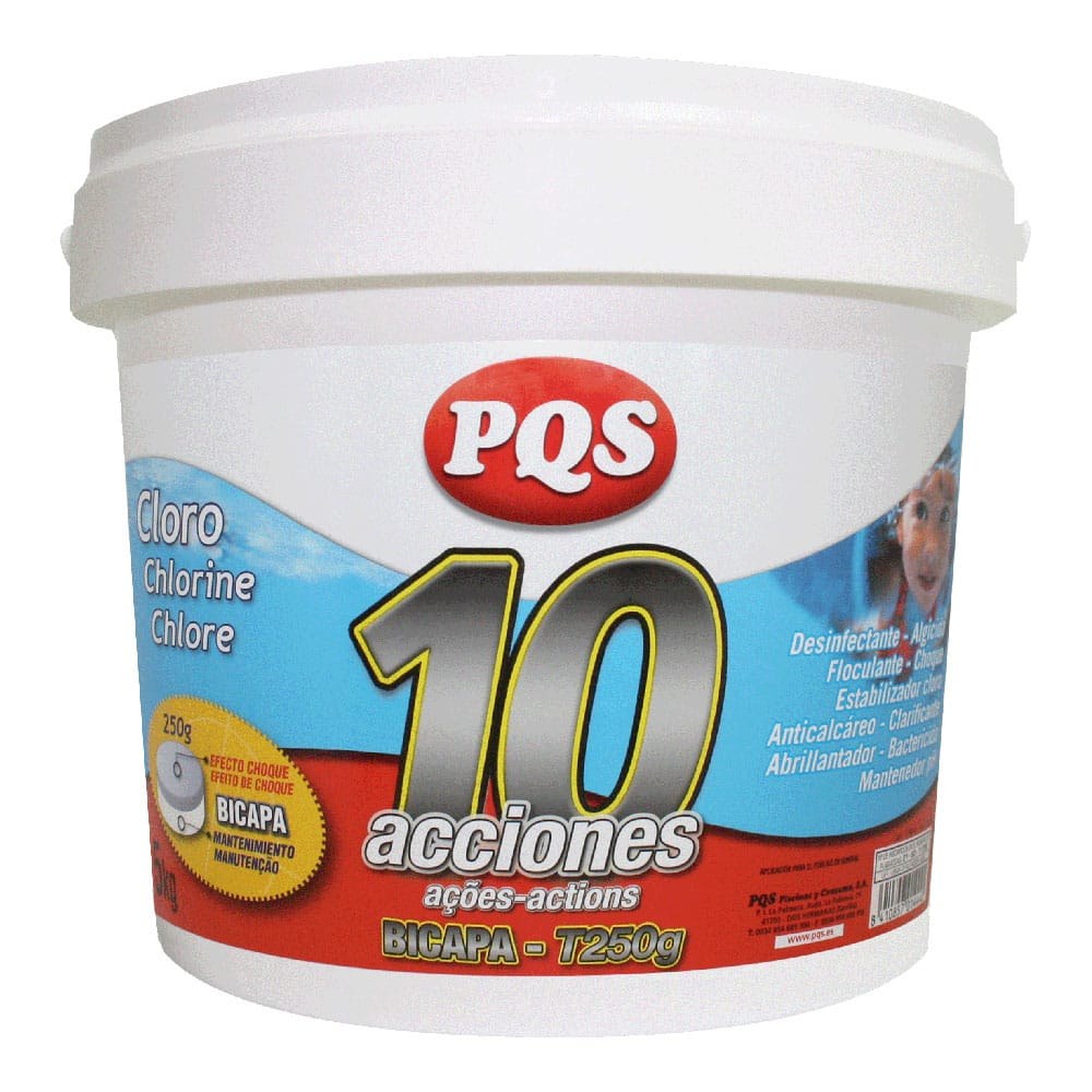 Cloro bicapa 10 acciones en tabletas, bote 5 kg
