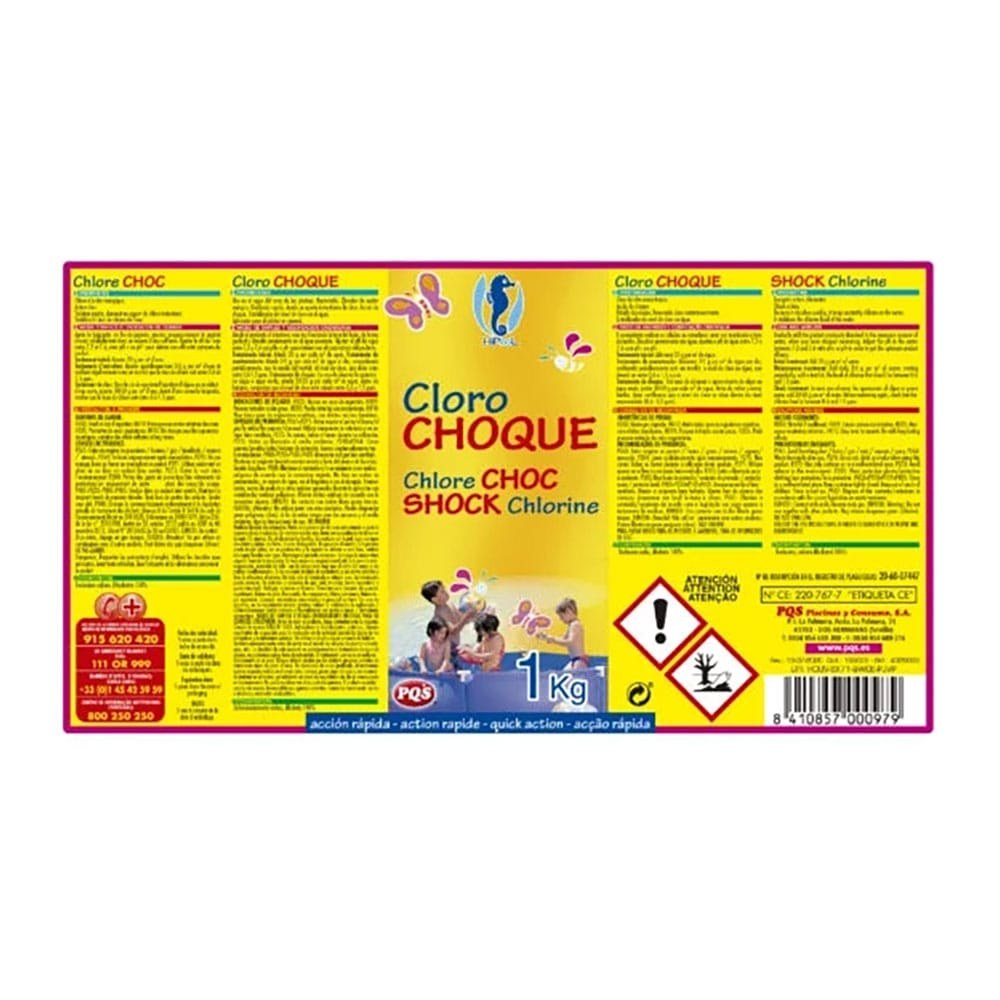 Cloro de choque granulado, bote 1 kg