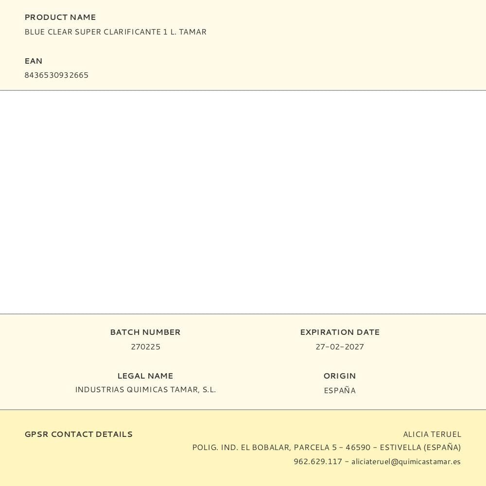 Clarificante blue clear, bote 1 l