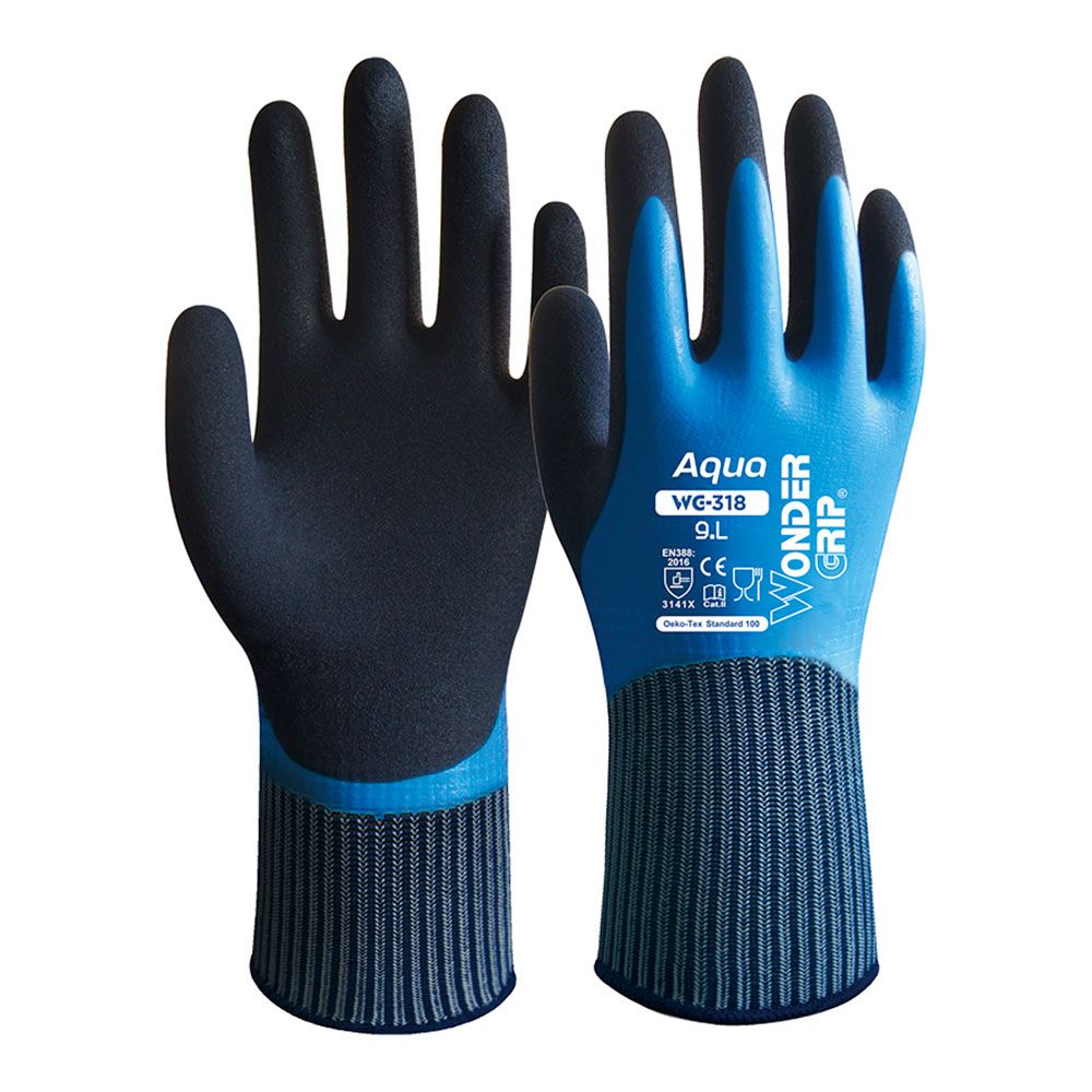 Guante nailon doble recubrimiento latex, 100% resistente al agua, t-09