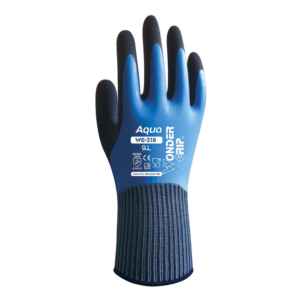 Guante nailon doble recubrimiento latex, 100% resistente al agua, t-09