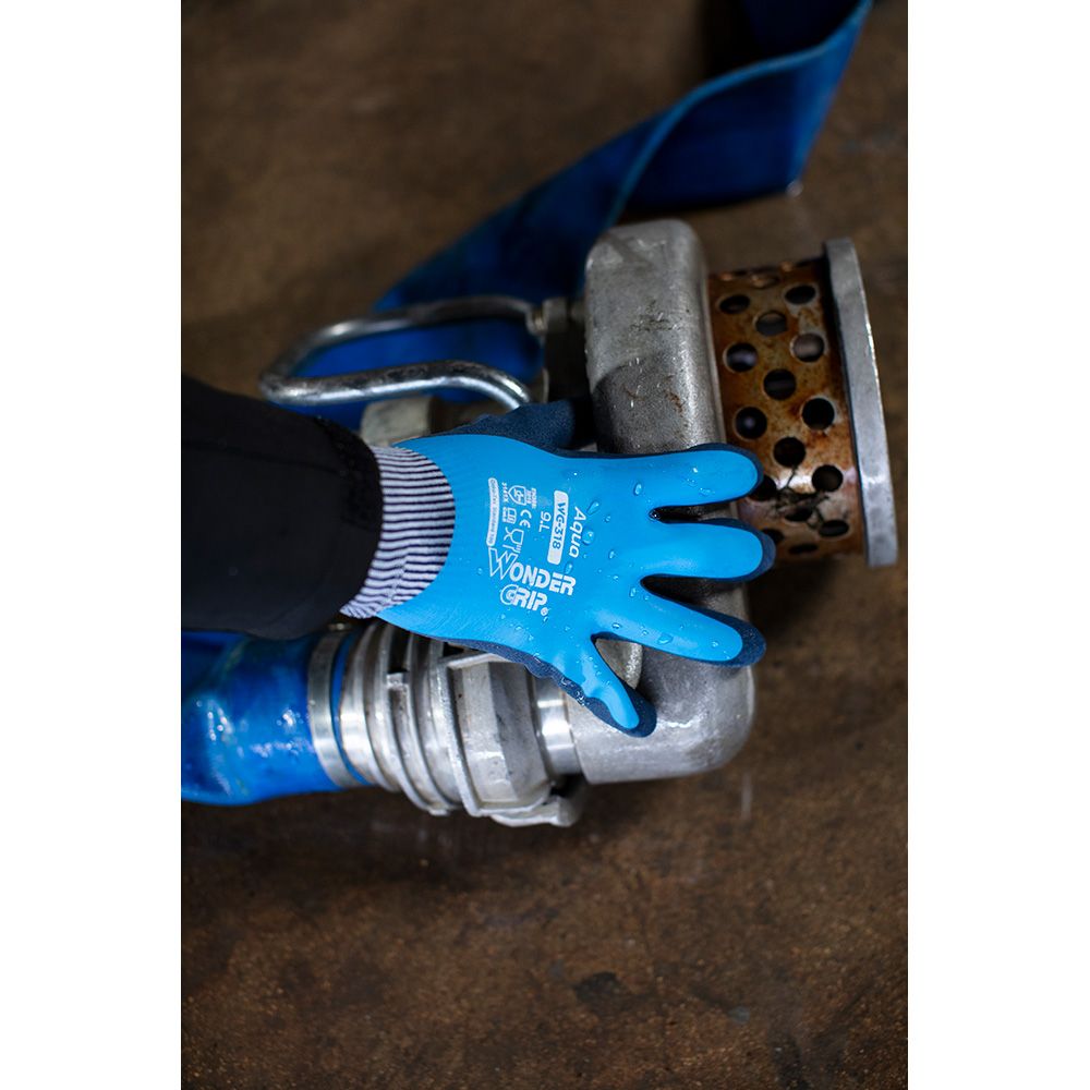 Guante nailon doble recubrimiento latex, 100% resistente al agua, t-09