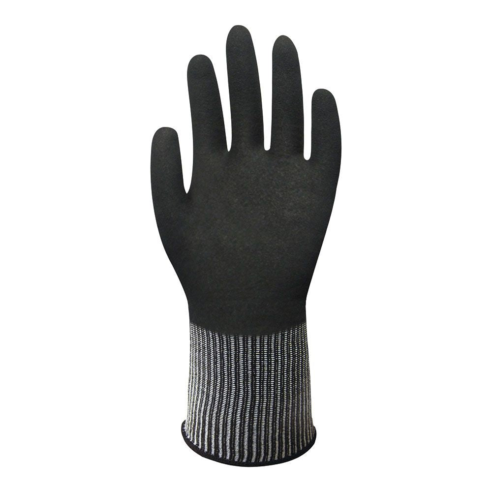 Guante nailon / spandex, palma doble recubrimiento nitrilo, t-10