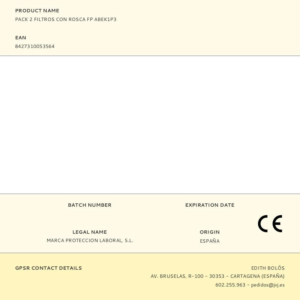 Pack 2 filtros con rosca fp abek1p3